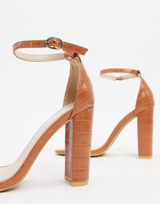 Glamorous barely there heeled sandal in 