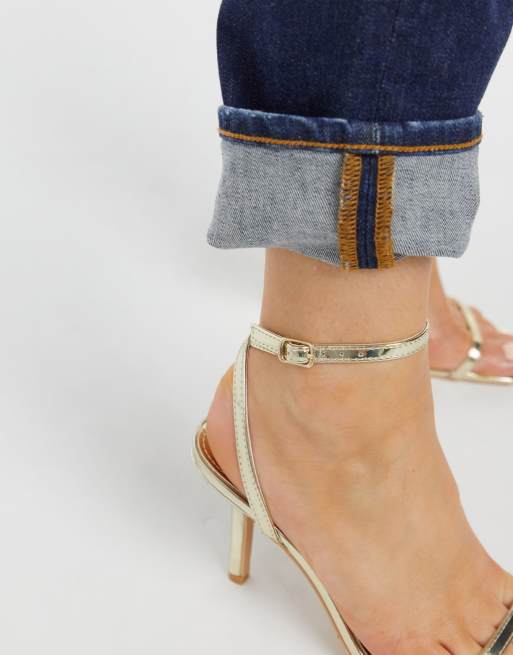 Gold low heel on sale sandals