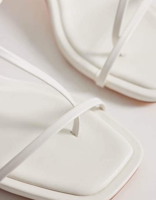 Glamorous barely there heeled sandals in white, 4 of 4