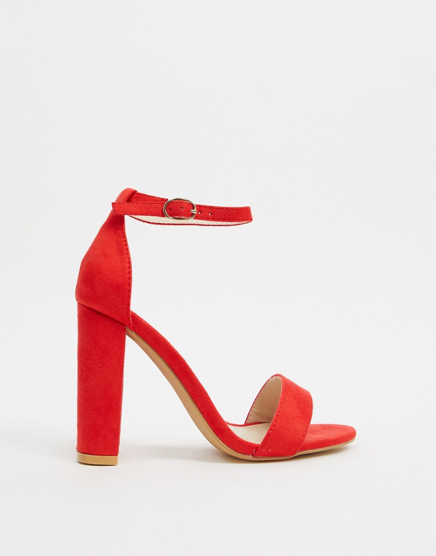 Glamorous barely there heels in red