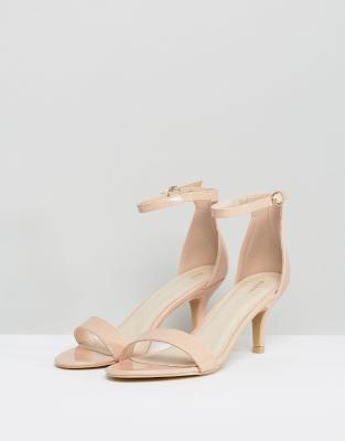 glamorous barely there kitten heeled sandals