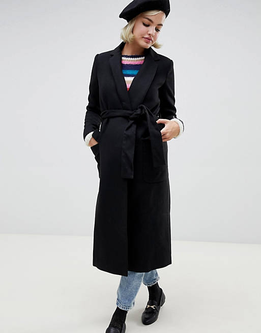 Glamorous belted longline trench coat