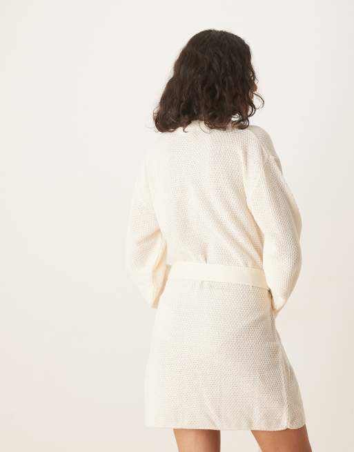 Glamorous Belted mini jumper dress in bone, 4 of 4