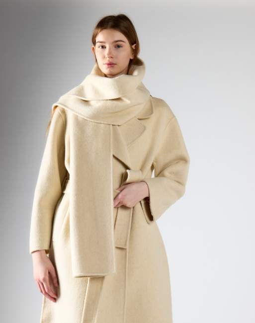 Glamorous Belted wool wrap coat in cream, 4 of 4