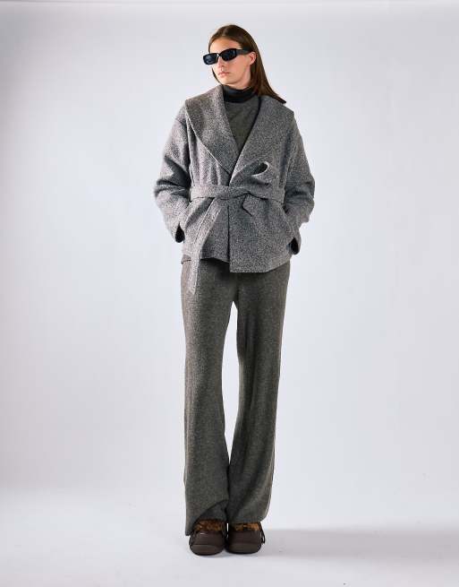Glamorous Belted wrap jacket in charcoal, 2 of 4