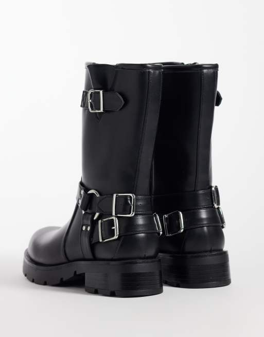 Glamorous biker ankelboots i svart, 4 av 4