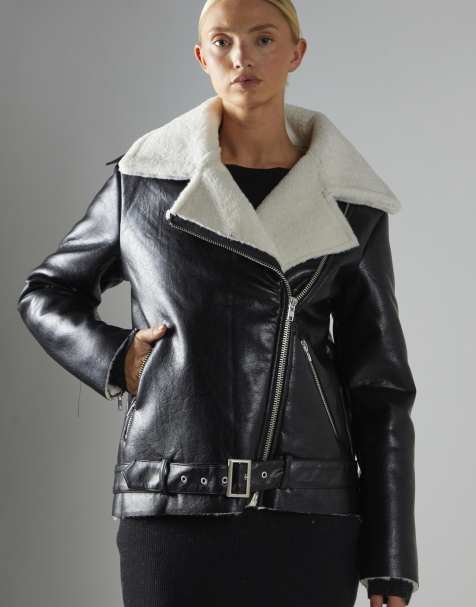Glamorous Biker jacket in black & cream - view 1