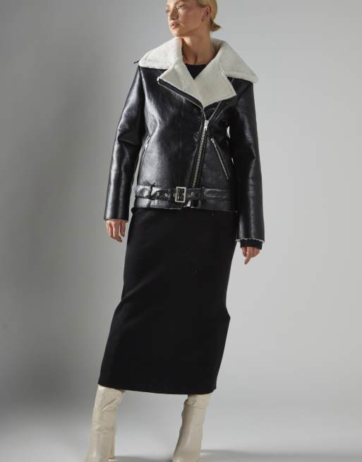 Glamorous Biker jacket in black & cream, 2 of 4