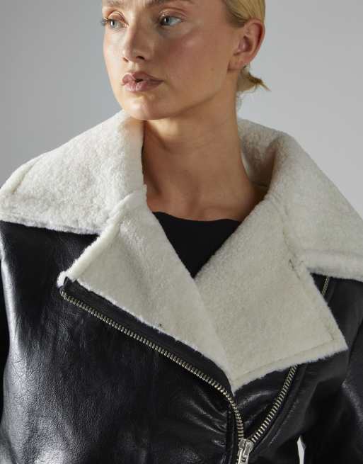 Glamorous Biker jacket in black & cream, 3 of 4