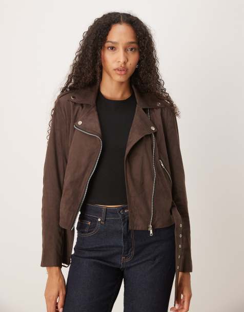 Glamorous Biker jacket in brown - view 1