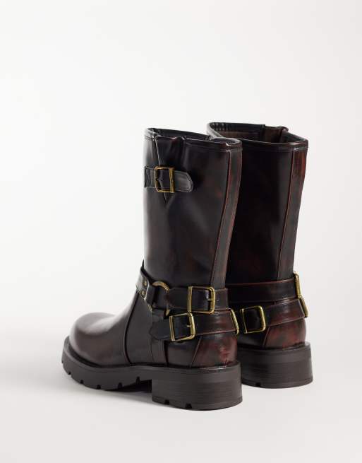 Glamorous biker mid ankle boots in brown, 2 of 4