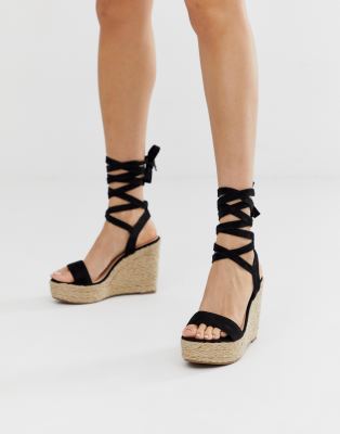 ankle tie espadrille wedges