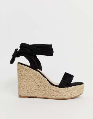 black espadrille wedges
