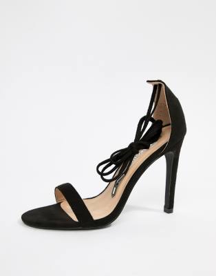 black tie ankle heels