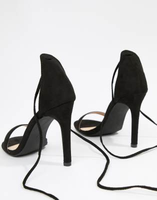 black tie ankle heels