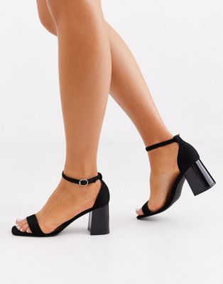 black heeled sandals asos