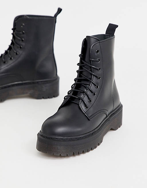 Glamorous black chunky flatform boots | ASOS