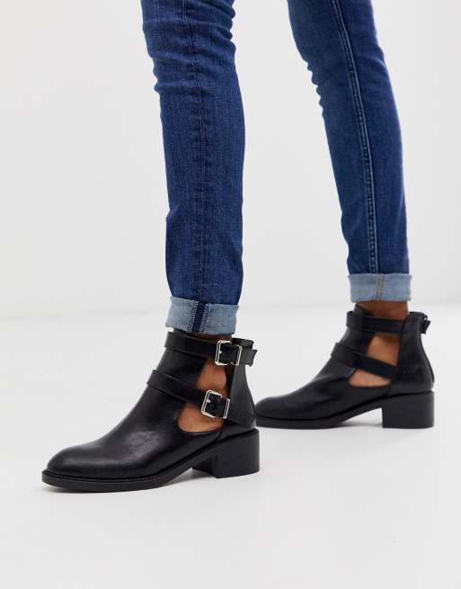 Black cut sale out boots