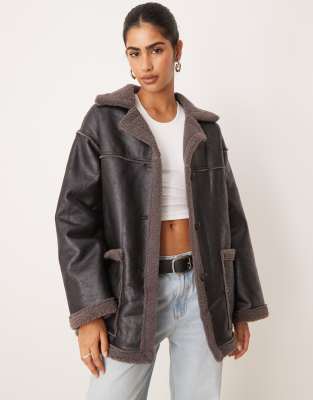 Glamorous Black Dark Grey Coat