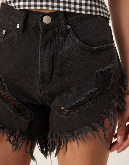 Glamorous black denim shorts in black, 2 of 5