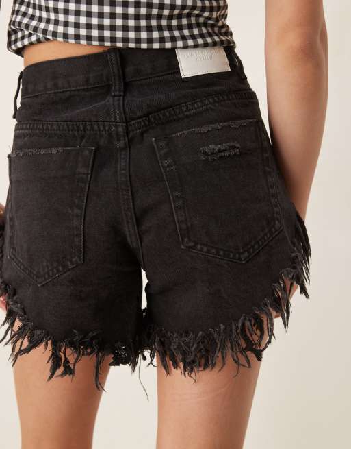 Glamorous black denim shorts in black, 5 of 5