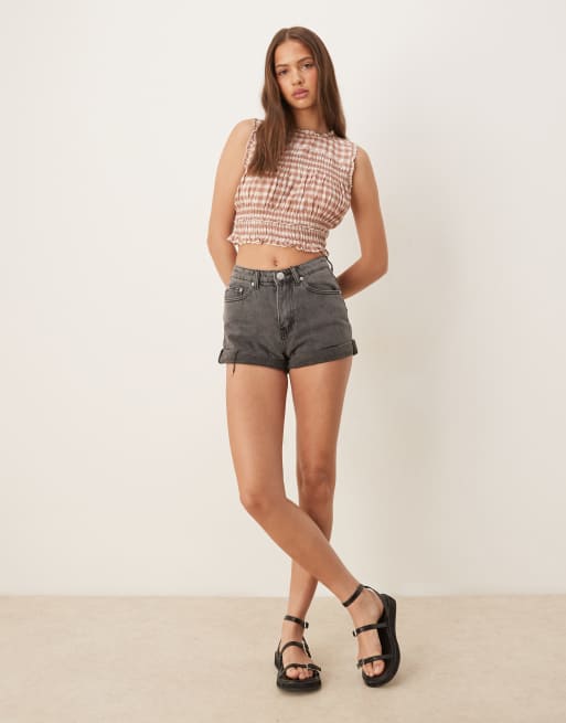 Glamorous Black denim shorts in washed black