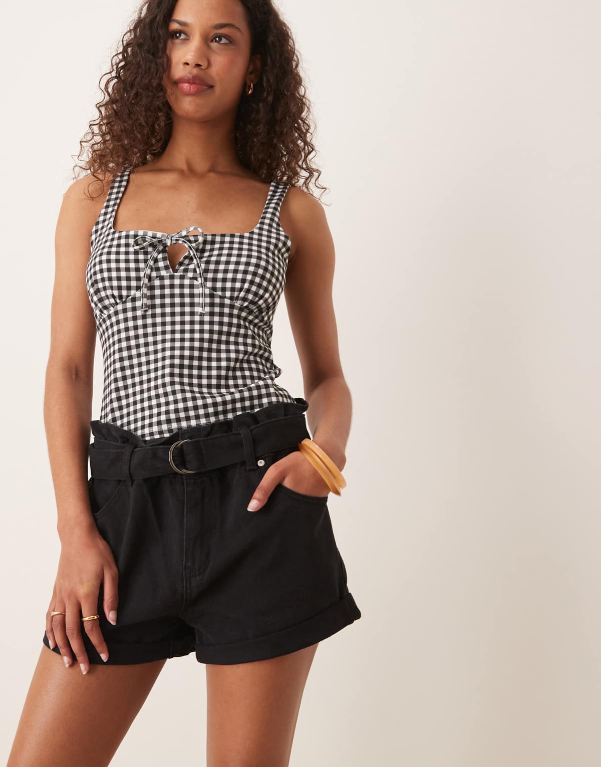 Glamorous Black knitted shorts in black