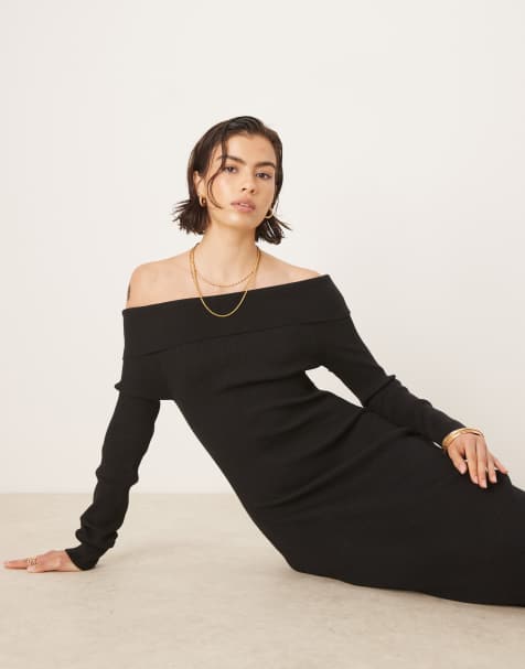 Glamorous Black midi dress in black