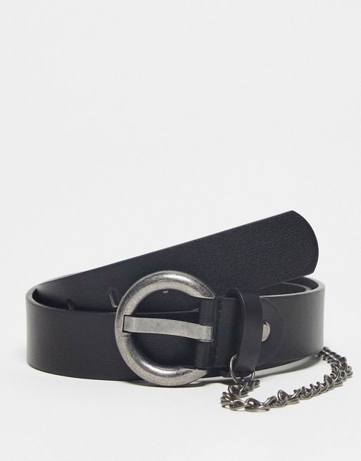 Glamorous black waist & hip belt with silver chain | ASOS