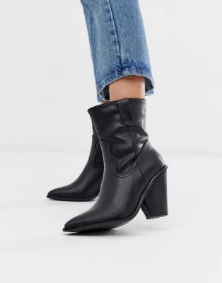 western heeled boots