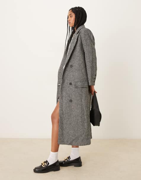 Glamorous Black white chevron coat in black white chevron - view 1