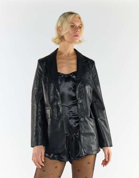 Glamorous Blazer jacket in black pu - view 1