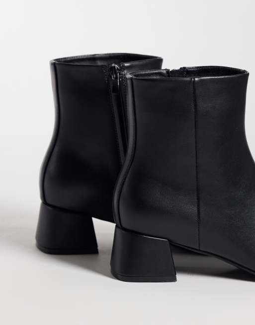 Glamorous block heel mid ankle boots in black PU, 4 of 4