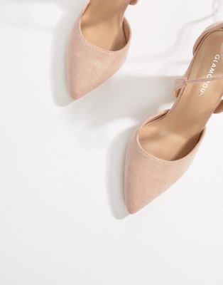 glamorous block heel tie up court