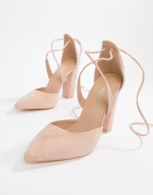 Glamorous Block Heel Tie Up Court | ASOS