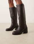 [Glamorous] Glamorous block heeled knee boots in brown 36 BROWN