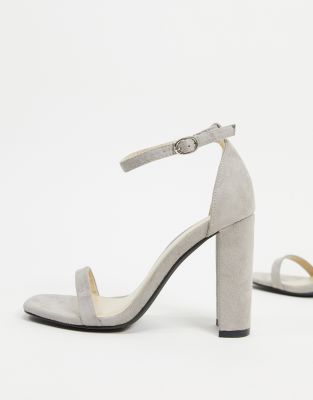 light gray block heels