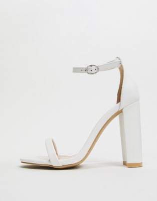 asos white block heels