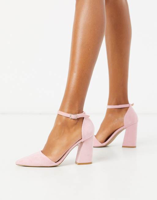 Glamorous Block Heeled Shoe In Pink Asos 