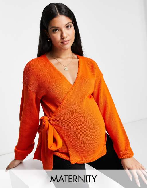 Glamorous Bloom - Cardigan a portagoglio spesso arancione