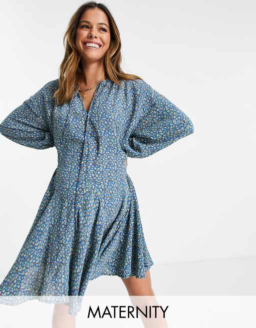 Glamorous Bloom flippy smock dress with tie neck in spring floral | ASOS