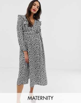 ditsy long sleeve dress