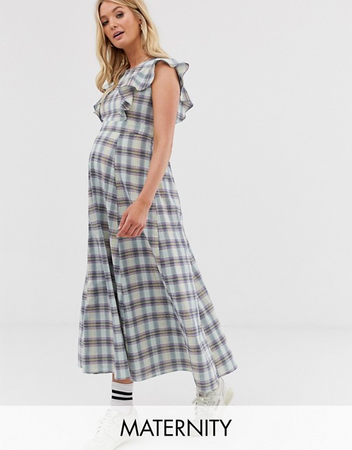 Glamorous Bloom maxi dress with full skirt in check