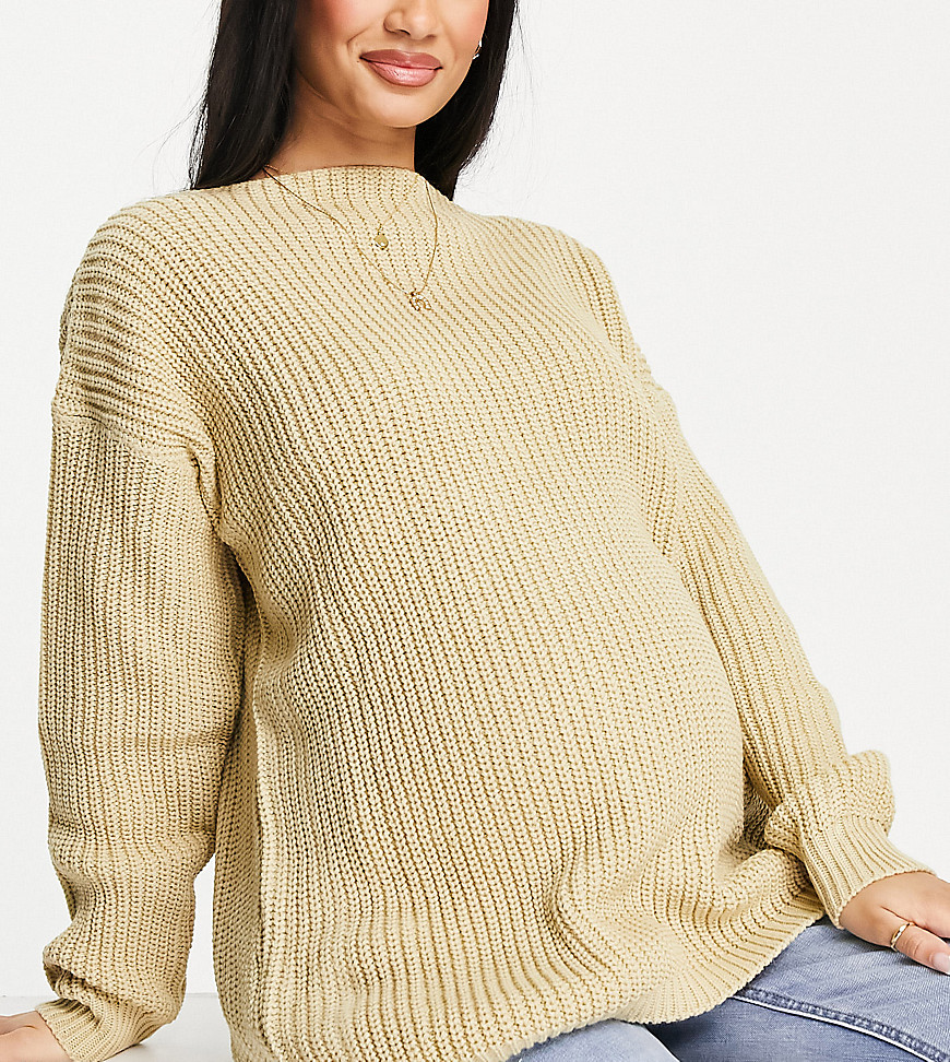 Glamorous Bloom scoop back sweater in oatmeal-Neutral