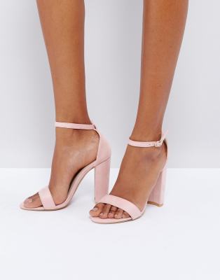 Glamorous Blush Barely There Block Heeled Sandals | ASOS