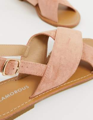 blush flat sandals