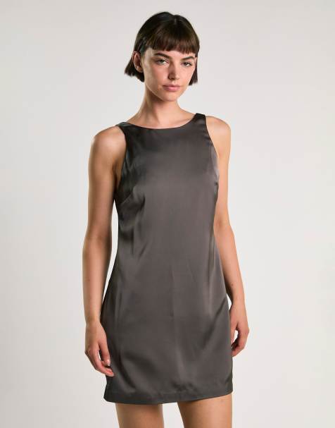 Glamorous Boat neck mini shift dress in bitter chocolate - view 1