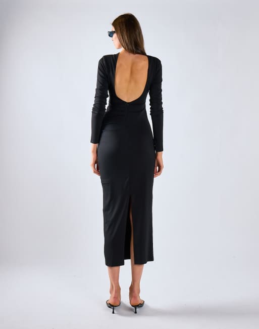 Glamorous Bodycon midi dress in black, 2 of 4