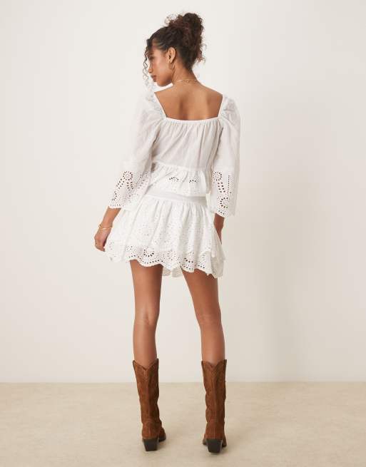 white christmas dresses Ruffle Front Cotton Dress-Persian Red
