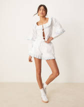 For Love & Lemons Cupid cable knit cardigan in blue - part of a set 